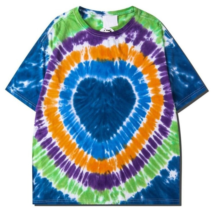 Dark Icon Love Heart Tie Dyeing T-shirt Men 2020 Summer Street Oversized Men's Tshirt Cotton Tee Shirts Male Top URB1™ Vêtements Streetwear URB1™ Vêtements Streetwear dark-icon-love-hea