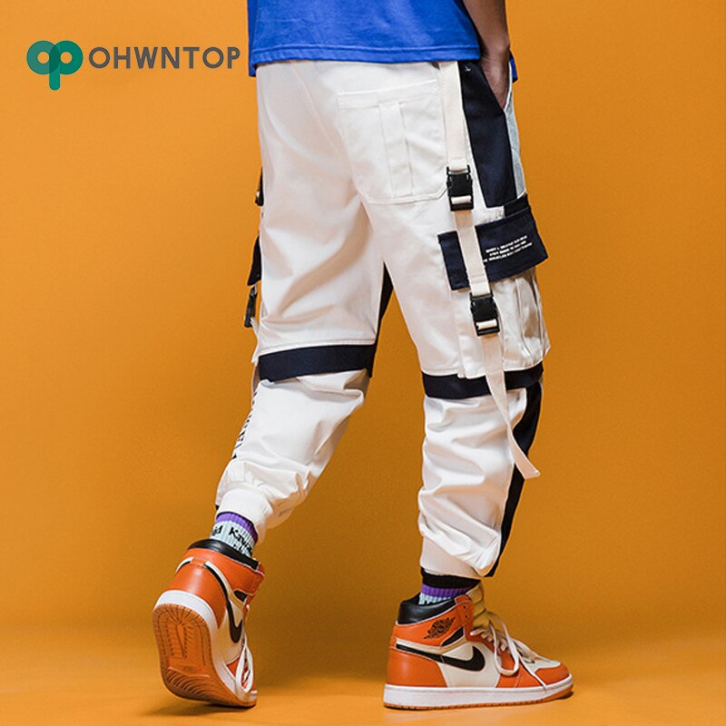 2020 Spring Mens Harem Pants Streetwear Jogger Ribbons Trousers Men Hip Hop Sweatpants Trousers Letter Printed Cargo Harem Pants URB1™ Vêtements Streetwear URB1™ Vêtements Streetwear 20