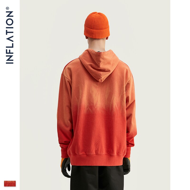 INFLATION Men Dip Dye Hoodies 2020 FW Streetwear Orange Oversized Male Hoodies Hip Hop 100% Cotton Men Winter Hoodies 9650W URB1™ Vêtements Streetwear URB1™ Vêtements Streetwear inflati