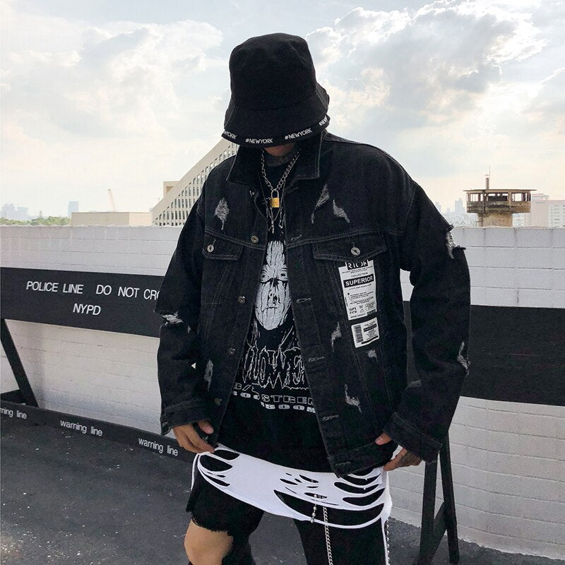 "SUPERIOR" Veste en jean denim - URB1™ - URB1™ Vêtements Streetwear mode boutique streetwear shop