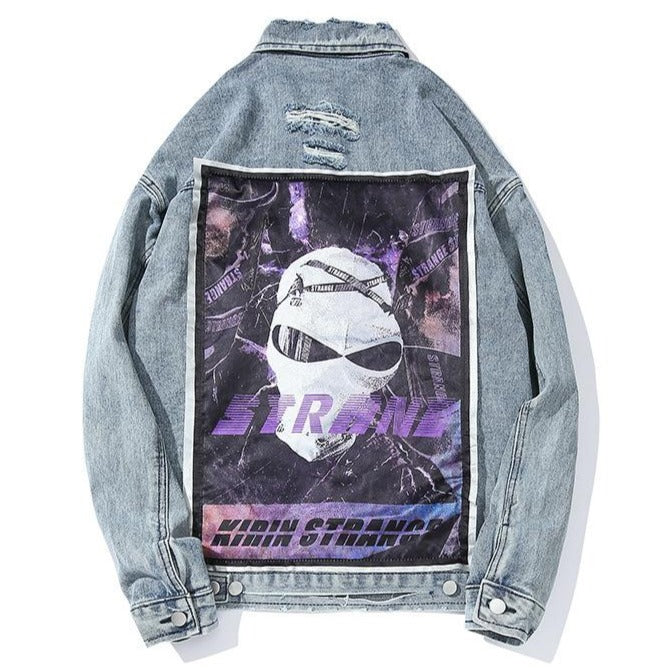 "STRANE" Veste en jean Denim Bleu - UBR1™ - URB1™ Vêtements Streetwear mode boutique streetwear shop