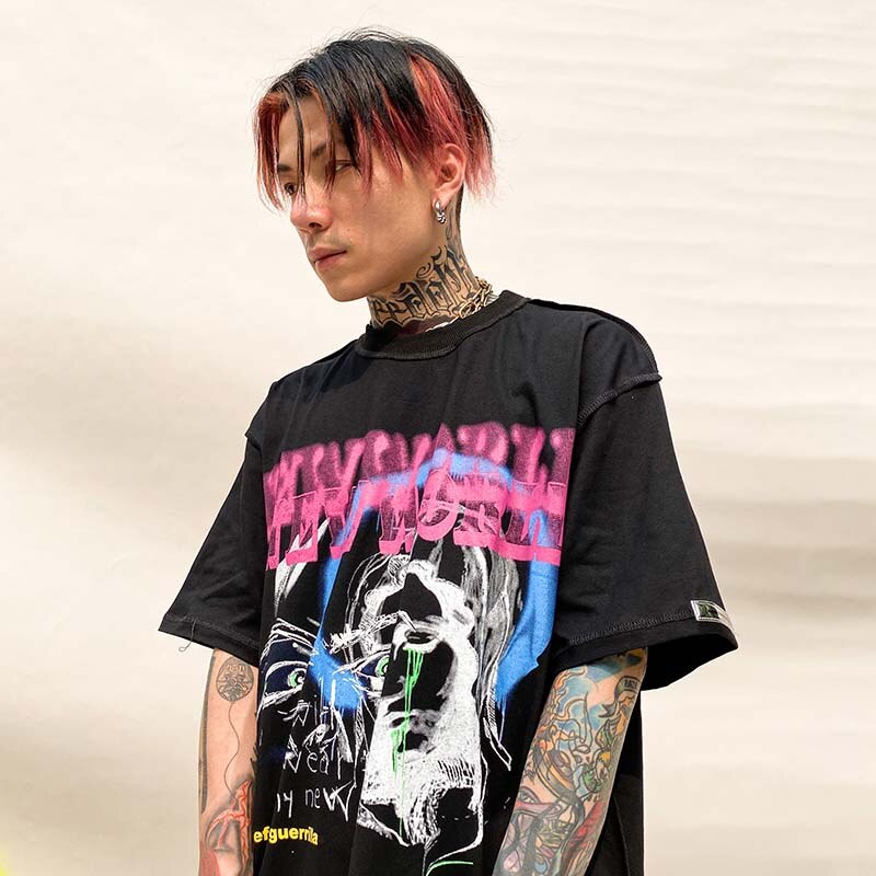 UNCLEDONJM Cartoon Funny Men T shirt O-neck Men T shirt Loose Hip hop Tops Tees Streetwear Short Sleeve T shirts NF-NB97 URB1™ Vêtements Streetwear URB1™ Vêtements Streetwear uncledonjm