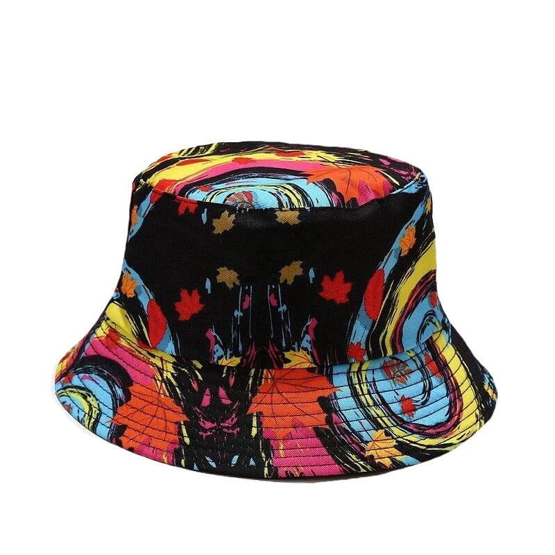 2021 Women's Cap Ins New Bucket Hat Botanical Flower Print Fisherman Hat For Women Spring Summer Outdoor Sun Protection Hat Men URB1™ Vêtements Streetwear URB1™ Vêtements Streetwear 202
