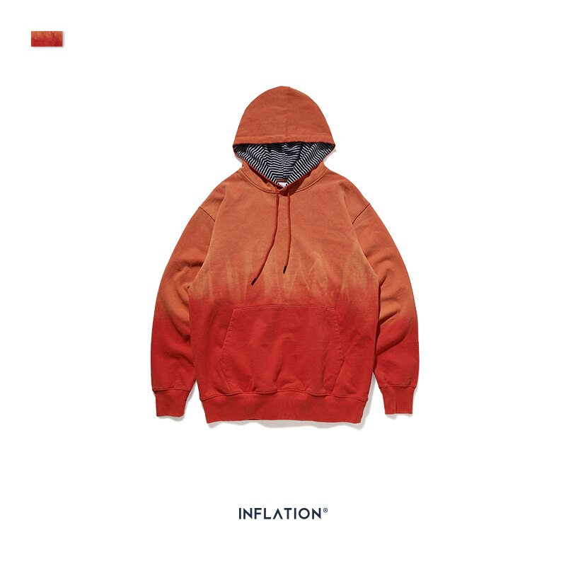 INFLATION Men Dip Dye Hoodies 2020 FW Streetwear Orange Oversized Male Hoodies Hip Hop 100% Cotton Men Winter Hoodies 9650W URB1™ Vêtements Streetwear URB1™ Vêtements Streetwear inflati