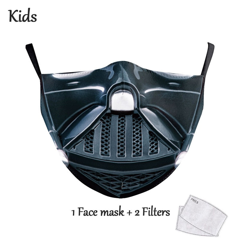 NADANBAO Adult Kid Star War Cosplay Print Face Mask Adult Kid Washable Masks Fabric Reusable PM2.5 Filters Dust Proof URB1™ Vêtements Streetwear URB1™ Vêtements Streetwear nadanbao-adul