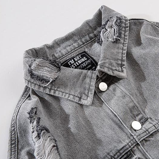 "BF.BORFEND" Veste en jean Denim Gris - URB1™ - URB1™ Vêtements Streetwear mode boutique streetwear shop
