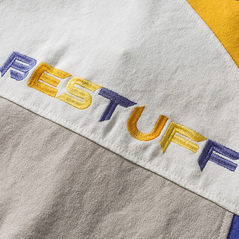 Hip Hop Streetwear Color Block Patchwork Denim Jacket Embroidery Letter Jacket Coat 2021 Men Autumn Harajuku Cotton Jacket Coat URB1™ Vêtements Streetwear URB1™ Vêtements Streetwear hip