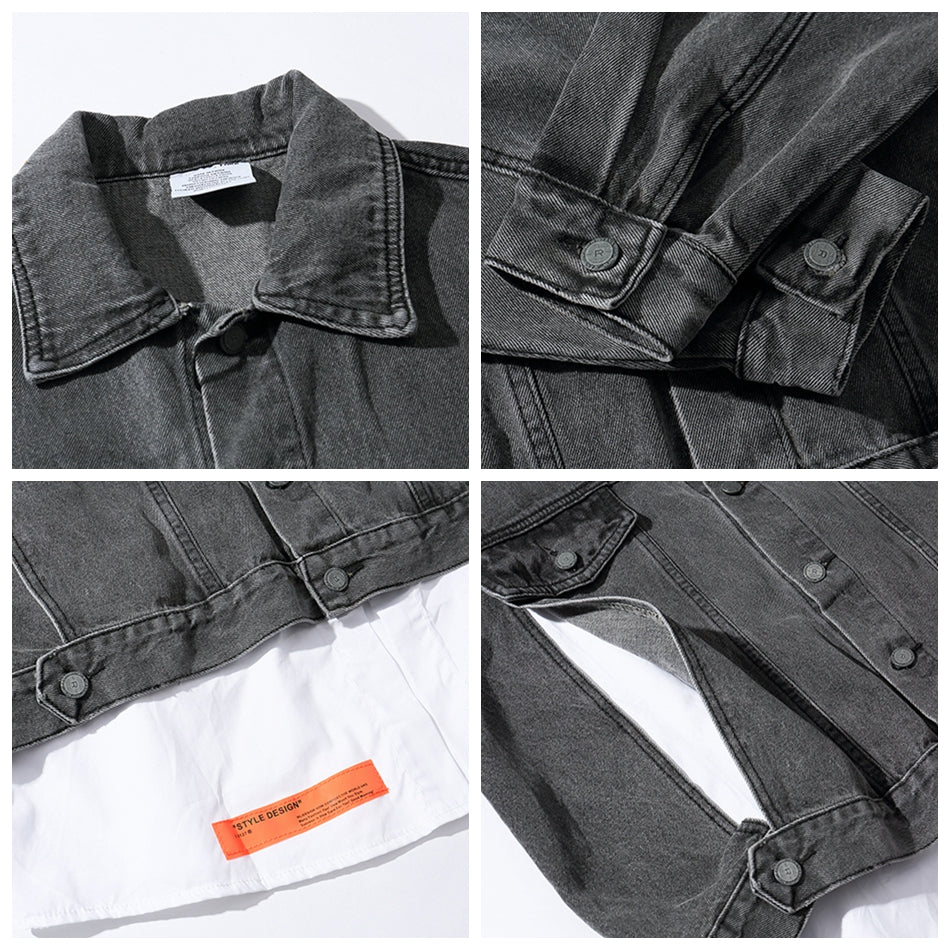 "STYLE DESIGN" Veste en jean denim - URB1™ - URB1™ Vêtements Streetwear mode boutique streetwear shop