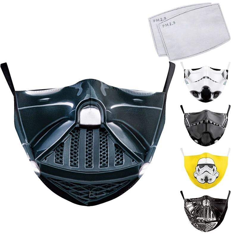 NADANBAO Adult Kid Star War Cosplay Print Face Mask Adult Kid Washable Masks Fabric Reusable PM2.5 Filters Dust Proof URB1™ Vêtements Streetwear URB1™ Vêtements Streetwear nadanbao-adul