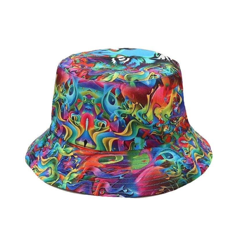 2021 Women's Cap Ins New Bucket Hat Botanical Flower Print Fisherman Hat For Women Spring Summer Outdoor Sun Protection Hat Men URB1™ Vêtements Streetwear URB1™ Vêtements Streetwear 202