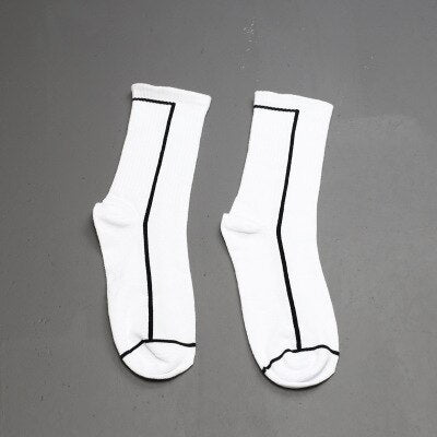 Streetwear Socks Men Stripe Compression Mens Sock White Black Happy Letter Crew Cotton Warm Korean Funny Novelty Harajuku Casual URB1™ Vêtements Streetwear URB1™ Vêtements Streetwear st
