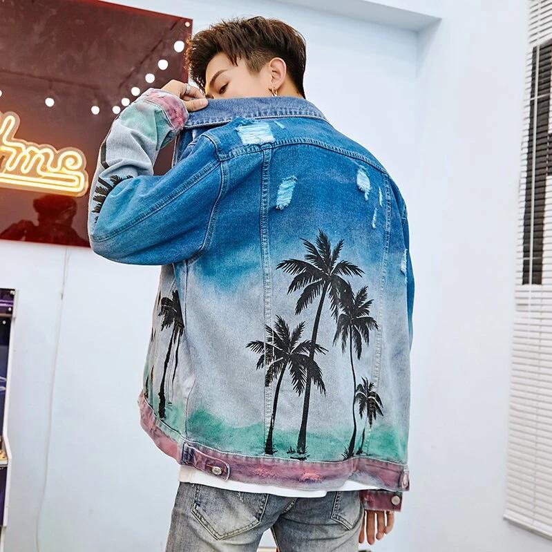 "SHADING" Veste en Jean Imprimé Bleu - URB1™ - URB1™ Vêtements Streetwear mode boutique streetwear shop