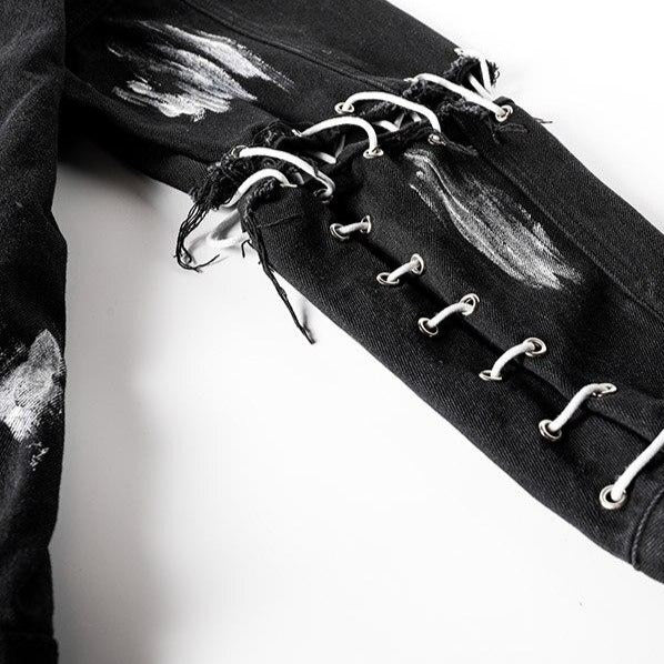 "DESTROYED" Veste en jean denim - URB1™ - URB1™ Vêtements Streetwear mode boutique streetwear shop