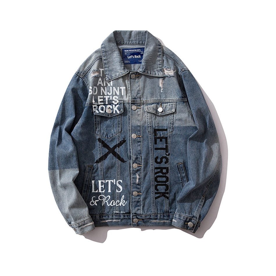 "BLUES" Veste en jean denim - URB1™ - URB1™ Vêtements Streetwear mode boutique streetwear shop