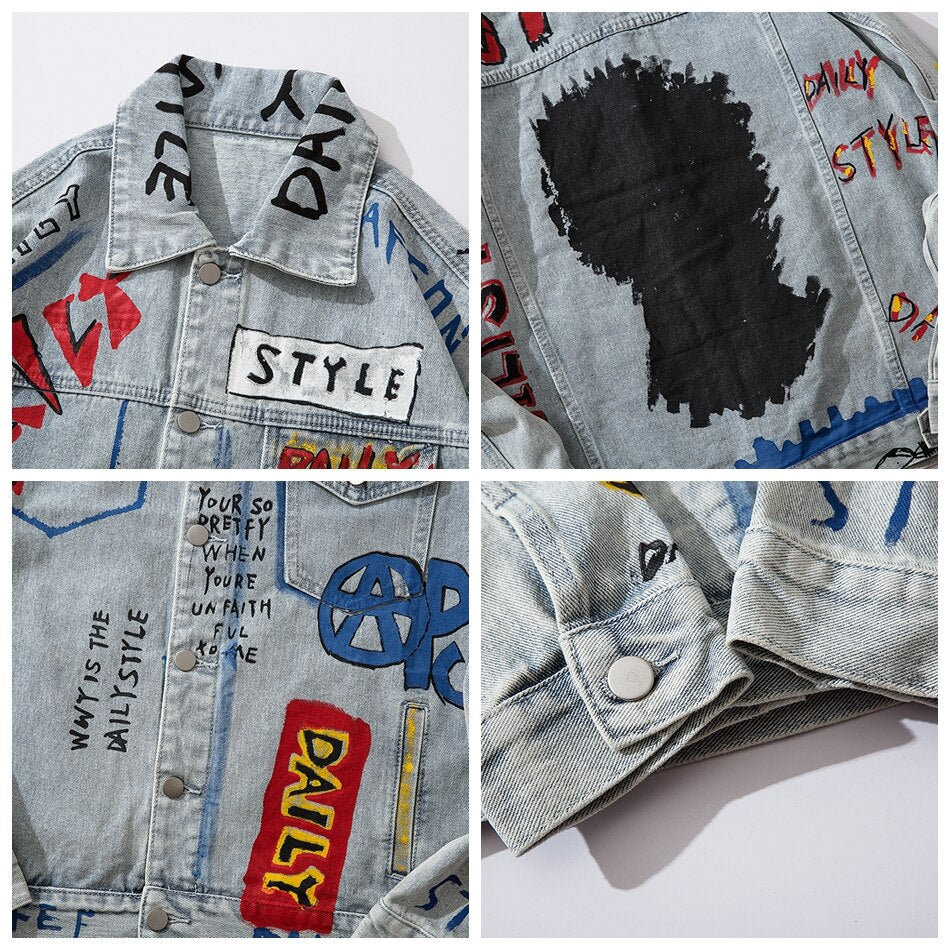 "STYLE" Veste en jean denim - URB1™ - URB1™ Vêtements Streetwear mode boutique streetwear shop