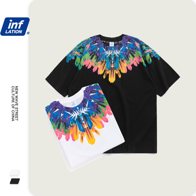INFLATION Men Tshirt Ice Article Printing Oversized Janpanese Style Tshirt For Men Cotton Harajuku Men Funny t shirts 1194S20 URB1™ Vêtements Streetwear URB1™ Vêtements Streetwear infla