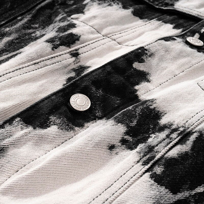 Men Hip Hop Denim Jacket Coat Streetwear Tie Dye Denim Jacket Coat 2021 Harajuku Cotton Casual Autumn Jacket Coat Outwear Black URB1™ Vêtements Streetwear URB1™ Vêtements Streetwear men