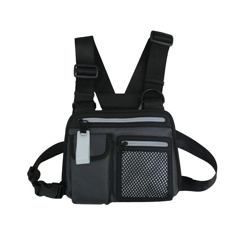 Reflective Chest Bag for Men Multi-function Street Style Women Vest Strap Hip-Hop Tactical Tooling Chest Utility Bag G186 URB1™ Vêtements Streetwear URB1™ Vêtements Streetwear reflectiv