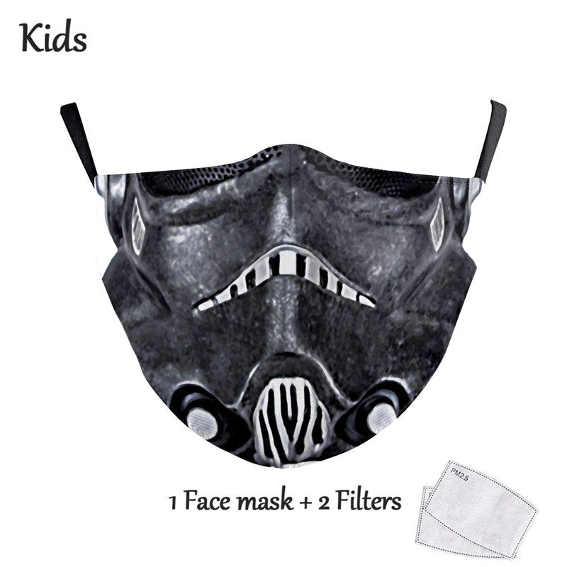 NADANBAO Adult Kid Star War Cosplay Print Face Mask Adult Kid Washable Masks Fabric Reusable PM2.5 Filters Dust Proof URB1™ Vêtements Streetwear URB1™ Vêtements Streetwear nadanbao-adul