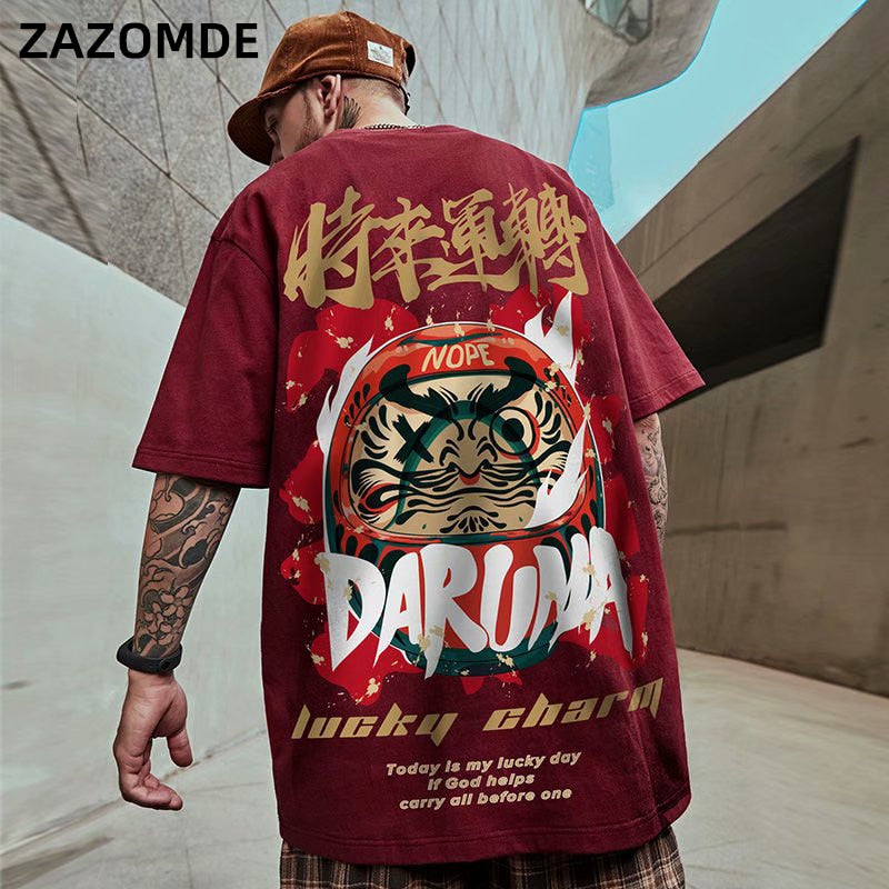 Men's T-Shirts 2020 Chinese Style Lucky Printed Short Sleeve Tshirts Summer Hip Hop Casual Cotton Tops Tees Streetwear URB1™ Vêtements Streetwear URB1™ Vêtements Streetwear mens-t-shirt
