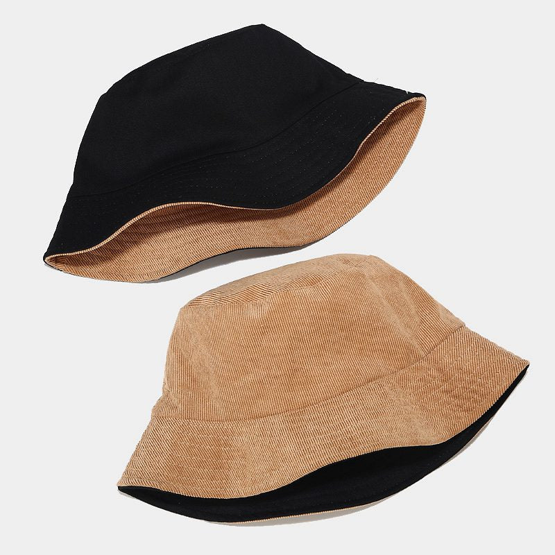 Two Side Reversible Corduroy Bucket Hat For Women Plain Men Panama Outdoor Hiking Beach Fishing Cap Sunscreen Female Sunhat Bob URB1™ Vêtements Streetwear URB1™ Vêtements Streetwear two
