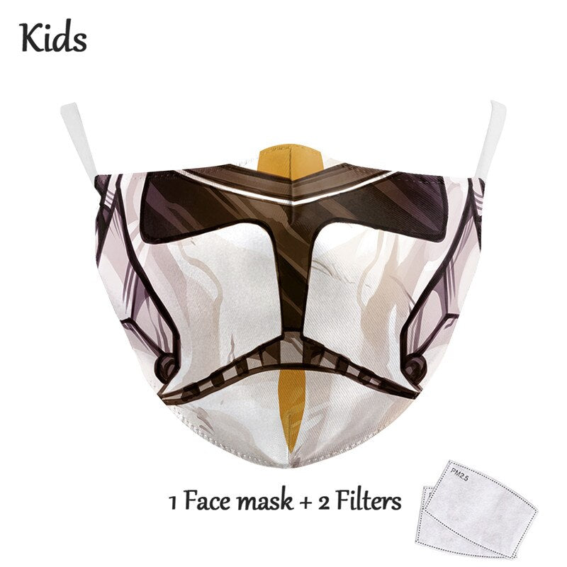 NADANBAO Adult Kid Star War Cosplay Print Face Mask Adult Kid Washable Masks Fabric Reusable PM2.5 Filters Dust Proof URB1™ Vêtements Streetwear URB1™ Vêtements Streetwear nadanbao-adul