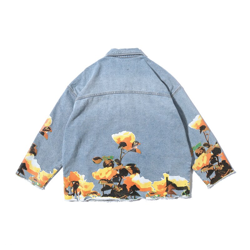 "FLOWER" Veste en jean denim - URB1™ - URB1™ Vêtements Streetwear mode boutique streetwear shop