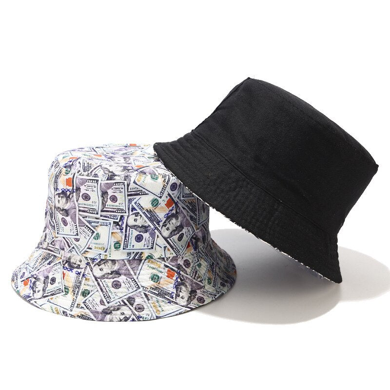 2020 New Dollar Print Bob Chapeau Streetwear Men Bucket Hats Two Side Reversible Fisherman Hat Outdoor Gorros Pescador Hip Hop URB1™ Vêtements Streetwear URB1™ Vêtements Streetwear 2020