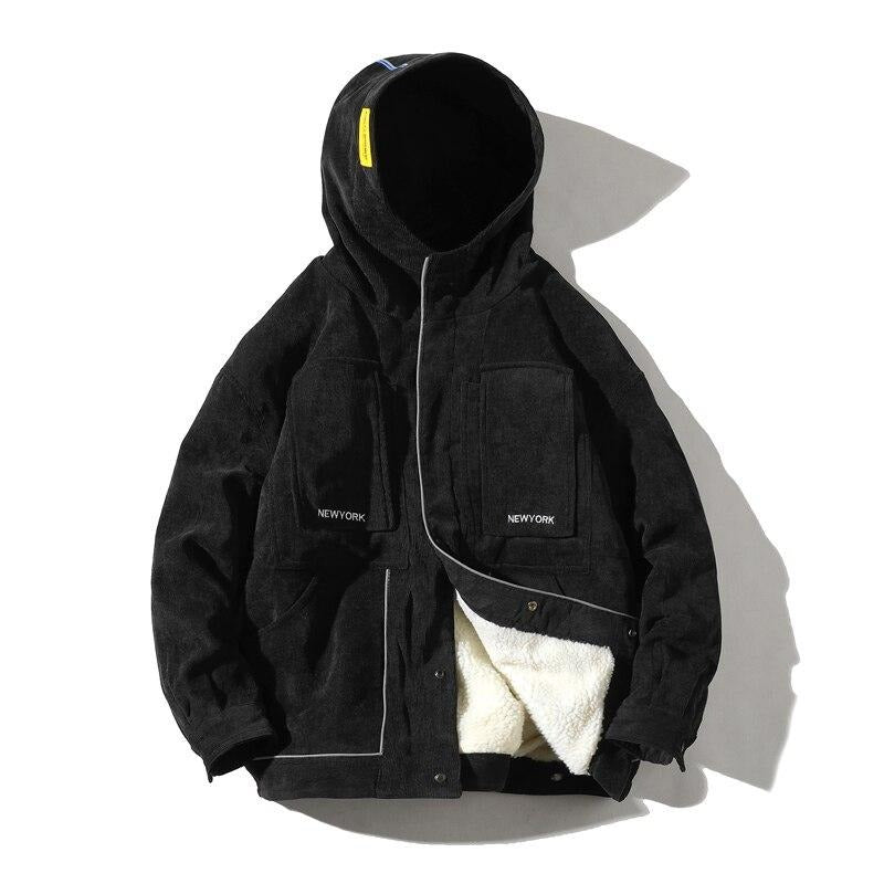 Una Reta Winter Jacket Men New Casual Loose Lambswool Parka Coat With Hooded Hip Hop Men Clothes Harajuku Warm Jackets For Men URB1™ Vêtements Streetwear URB1™ Vêtements Streetwear una-