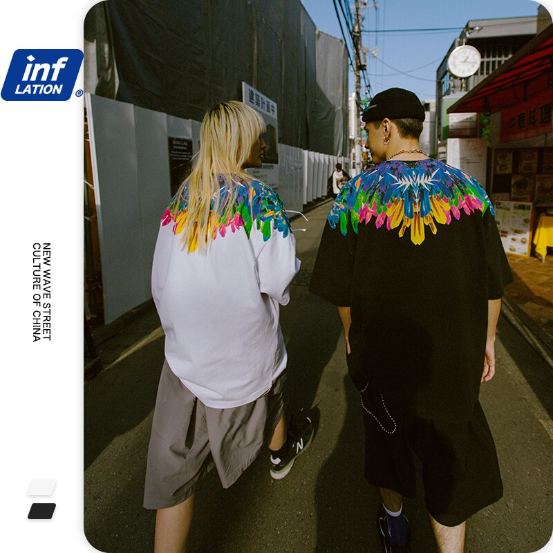 INFLATION Men Tshirt Ice Article Printing Oversized Janpanese Style Tshirt For Men Cotton Harajuku Men Funny t shirts 1194S20 URB1™ Vêtements Streetwear URB1™ Vêtements Streetwear infla