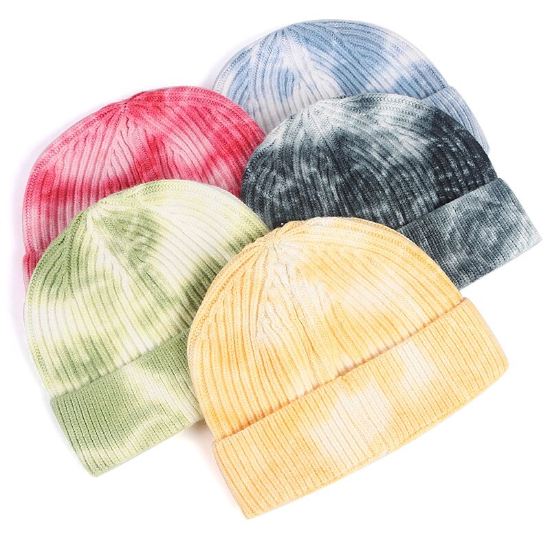Unisex Beanie Men Short Hat Women 2020 Winter Fisherman Beanies For Ladies tie dye Print Autumn Hip Hop Knitted Cap Skullcap URB1™ Vêtements Streetwear URB1™ Vêtements Streetwear unisex