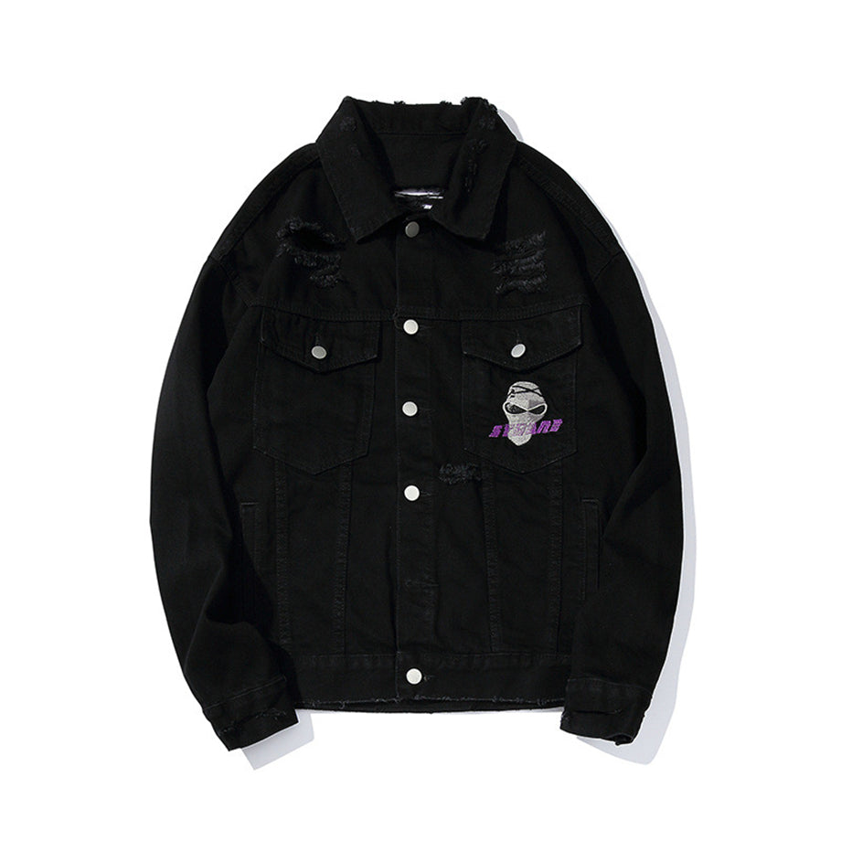 "STRANE" Veste en jean Denim Noir - UBR1™ - URB1™ Vêtements Streetwear mode boutique streetwear shop