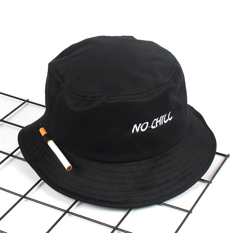2021Trends black cigarette women's bucket hat fisherman hat personality sun hat NO CHIL men's hat men's panama hat beach cap URB1™ Vêtements Streetwear URB1™ Vêtements Streetwear 2021tr