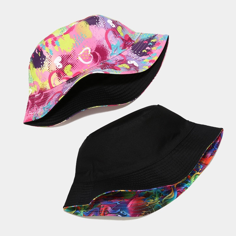 2021 Women's Cap Ins New Bucket Hat Botanical Flower Print Fisherman Hat For Women Spring Summer Outdoor Sun Protection Hat Men URB1™ Vêtements Streetwear URB1™ Vêtements Streetwear 202