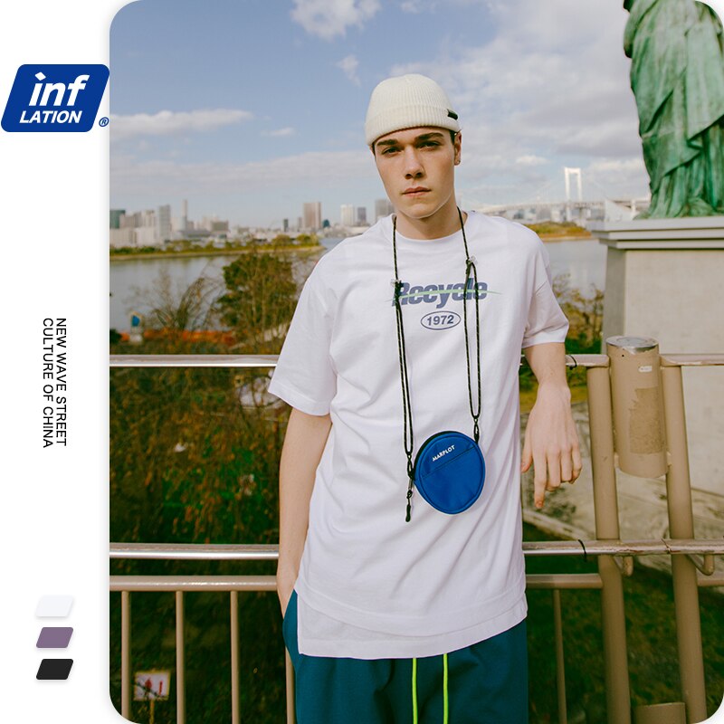 INFLATION Letter Print Hip Hop Men T shirt Tee Shirt Homme For Men 2020 Trending Funny T shirts For Men Short Sleeve 1122S20 URB1™ Vêtements Streetwear URB1™ Vêtements Streetwear inflat