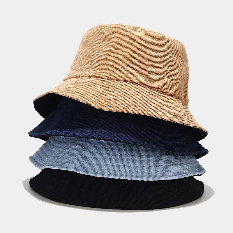 Two Side Reversible Corduroy Bucket Hat For Women Plain Men Panama Outdoor Hiking Beach Fishing Cap Sunscreen Female Sunhat Bob URB1™ Vêtements Streetwear URB1™ Vêtements Streetwear two