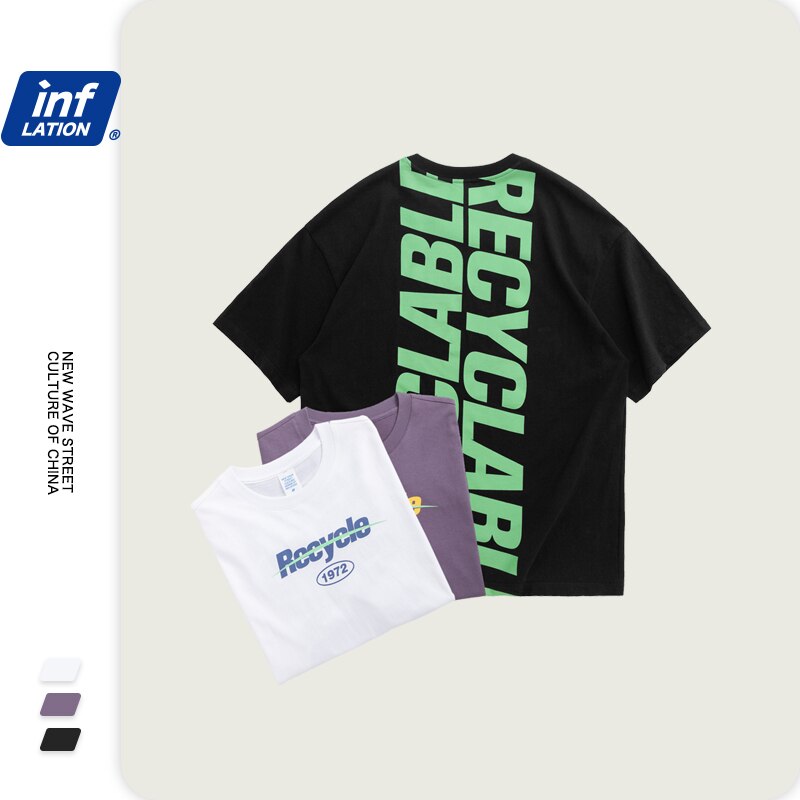 INFLATION Letter Print Hip Hop Men T shirt Tee Shirt Homme For Men 2020 Trending Funny T shirts For Men Short Sleeve 1122S20 URB1™ Vêtements Streetwear URB1™ Vêtements Streetwear inflat