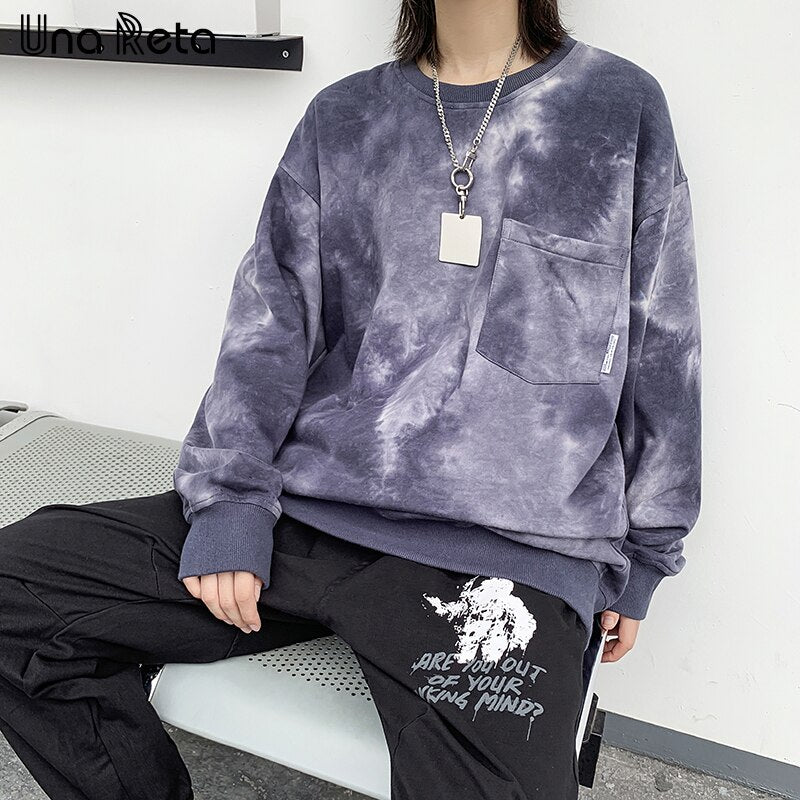 Una Reta Sweatshirts Men New Harajuku Tie dyeing Print Pullover Sweatshirts Hoodies Streetwear Hip Hop Tops Casual Hoodie Man URB1™ Vêtements Streetwear URB1™ Vêtements Streetwear una-r