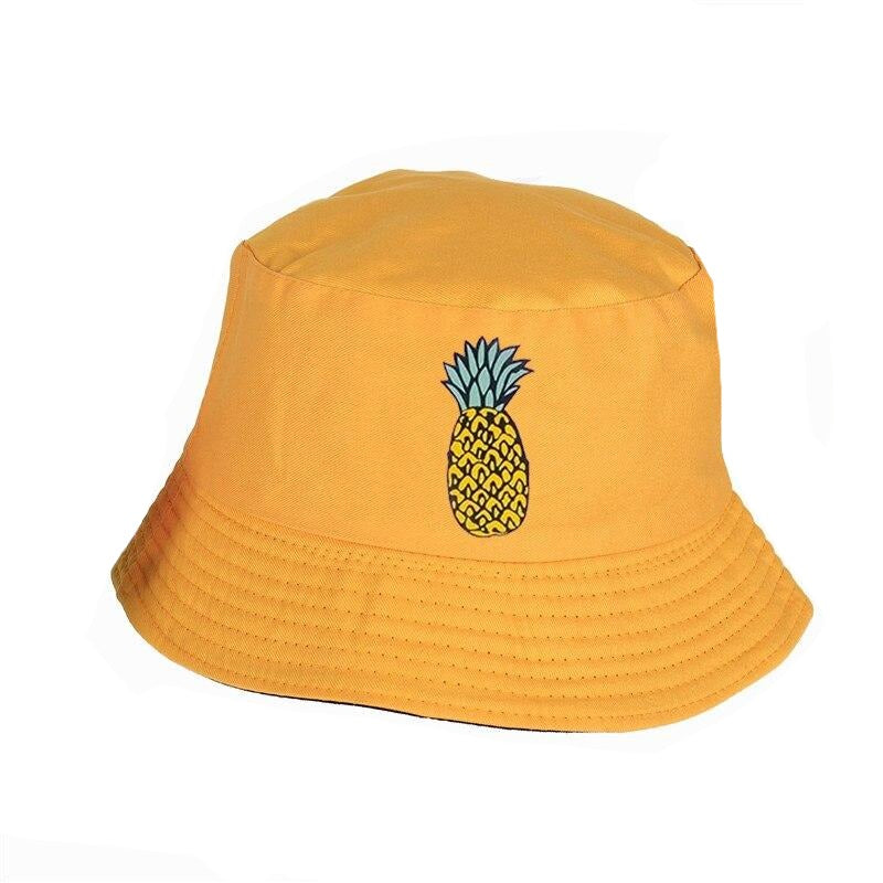 new pineapple logo print Print Mens Womens Panama Bucket Hat High Quality novel Cap Summer Cap Sun Visor Fishing Fisherman Hat URB1™ Vêtements Streetwear URB1™ Vêtements Streetwear new-