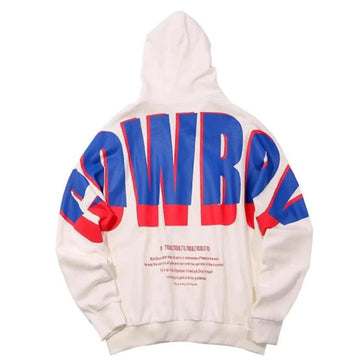 "COWBOY" Sweatshirt Hoodie Imprimé Oversize Blanc - URB1™ - URB1™ Vêtements Streetwear mode boutique streetwear shop