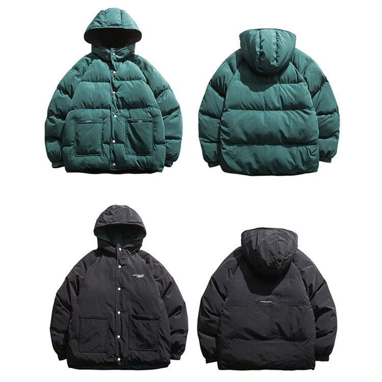 2020 Streetwear Hip Hop Reversible Jacket Parka Men Padded Jacket Windbreaker Harajuku Puffer Coat Warm Hooded Outwear Loose New URB1™ Vêtements Streetwear URB1™ Vêtements Streetwear 20