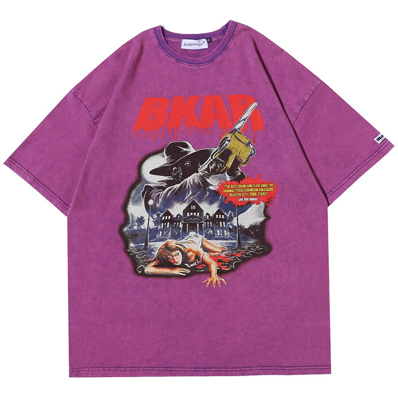 Aolamegs Men T Shirt Cool Letter Printing Harajuku High Street Cotton Punk Hip Hop Style Oversize Rock Hipster Streetwear Summer URB1™ Vêtements Streetwear URB1™ Vêtements Streetwear ao