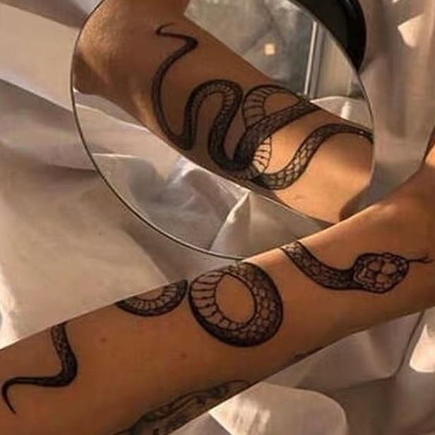 Big Size Black Snake Temporary Tattoo Stickers For Women Men Body Waist Waterproof Fake Tatto Dark Wine Snake Tatto URB1™ Vêtements Streetwear URB1™ Vêtements Streetwear big-size-black-
