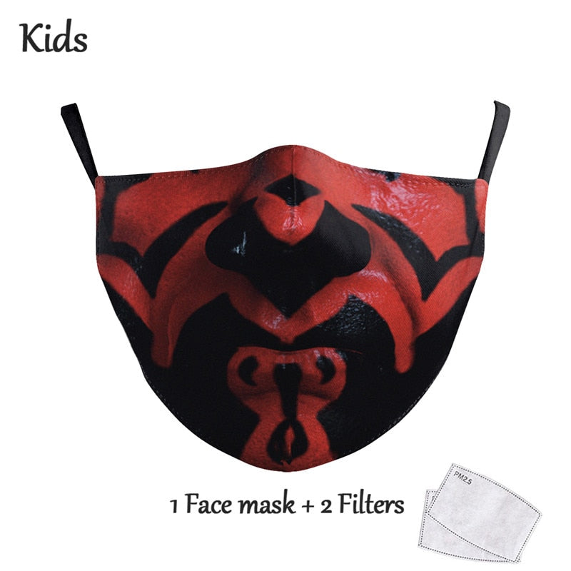 NADANBAO Adult Kid Star War Cosplay Print Face Mask Adult Kid Washable Masks Fabric Reusable PM2.5 Filters Dust Proof URB1™ Vêtements Streetwear URB1™ Vêtements Streetwear nadanbao-adul