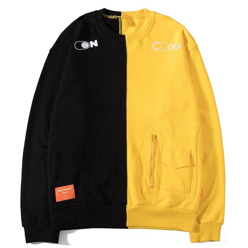 GONTHWID Front Zipper Pocket Two-Tone Color Block Patchwork Pullover Sweatshirts Hoodie Harajuku Hip Hop Casual Streetwear Tops URB1™ Vêtements Streetwear URB1™ Vêtements Streetwear gon