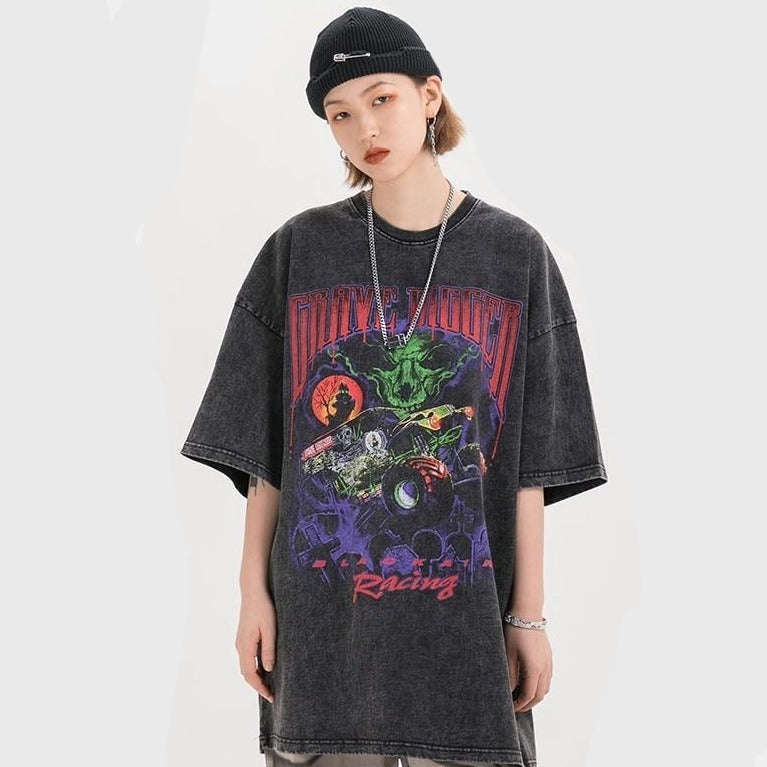 UNSETTLE Harajuku t shirts Oversized Summer Men/Women Hip Hop Fashion Gothic Print Tshirt Men Streetwear T-shirts Short Sleeve URB1™ Vêtements Streetwear URB1™ Vêtements Streetwear unse