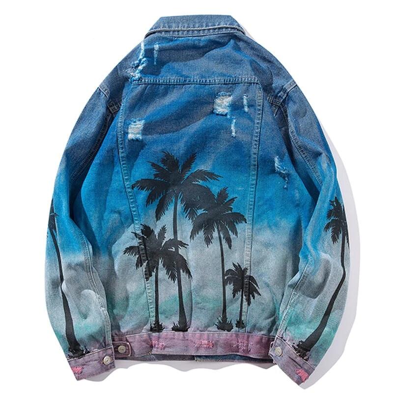 "SHADING" Veste en Jean Imprimé Bleu - URB1™ - URB1™ Vêtements Streetwear mode boutique streetwear shop