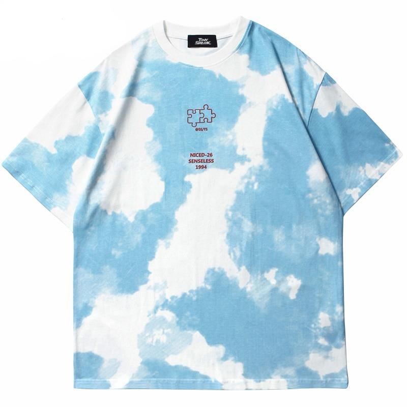 Hip Hop Tie Dye T-Shirt Streetwear Letter Puzzle Printed Tshirt 2021 Men Summer T Shirt Harajuku Cotton Short Sleeve Tops Tees URB1™ Vêtements Streetwear URB1™ Vêtements Streetwear hip-