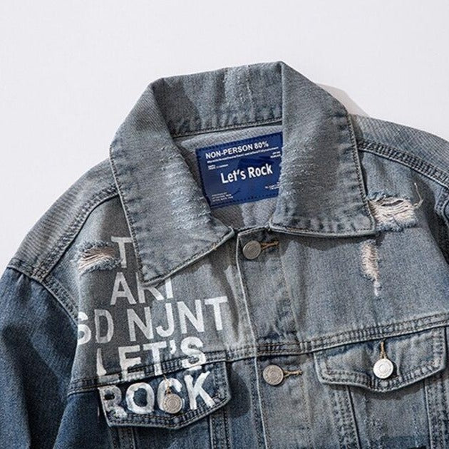 "BLUES" Veste en jean denim - URB1™ - URB1™ Vêtements Streetwear mode boutique streetwear shop