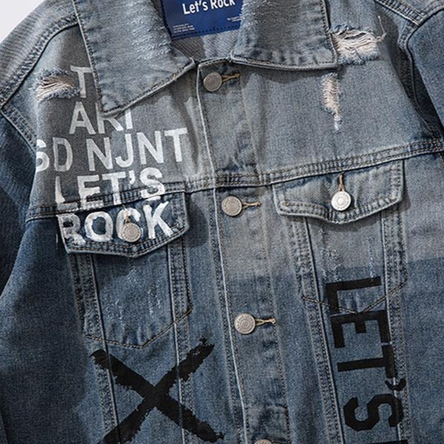 "BLUES" Veste en jean denim - URB1™ - URB1™ Vêtements Streetwear mode boutique streetwear shop